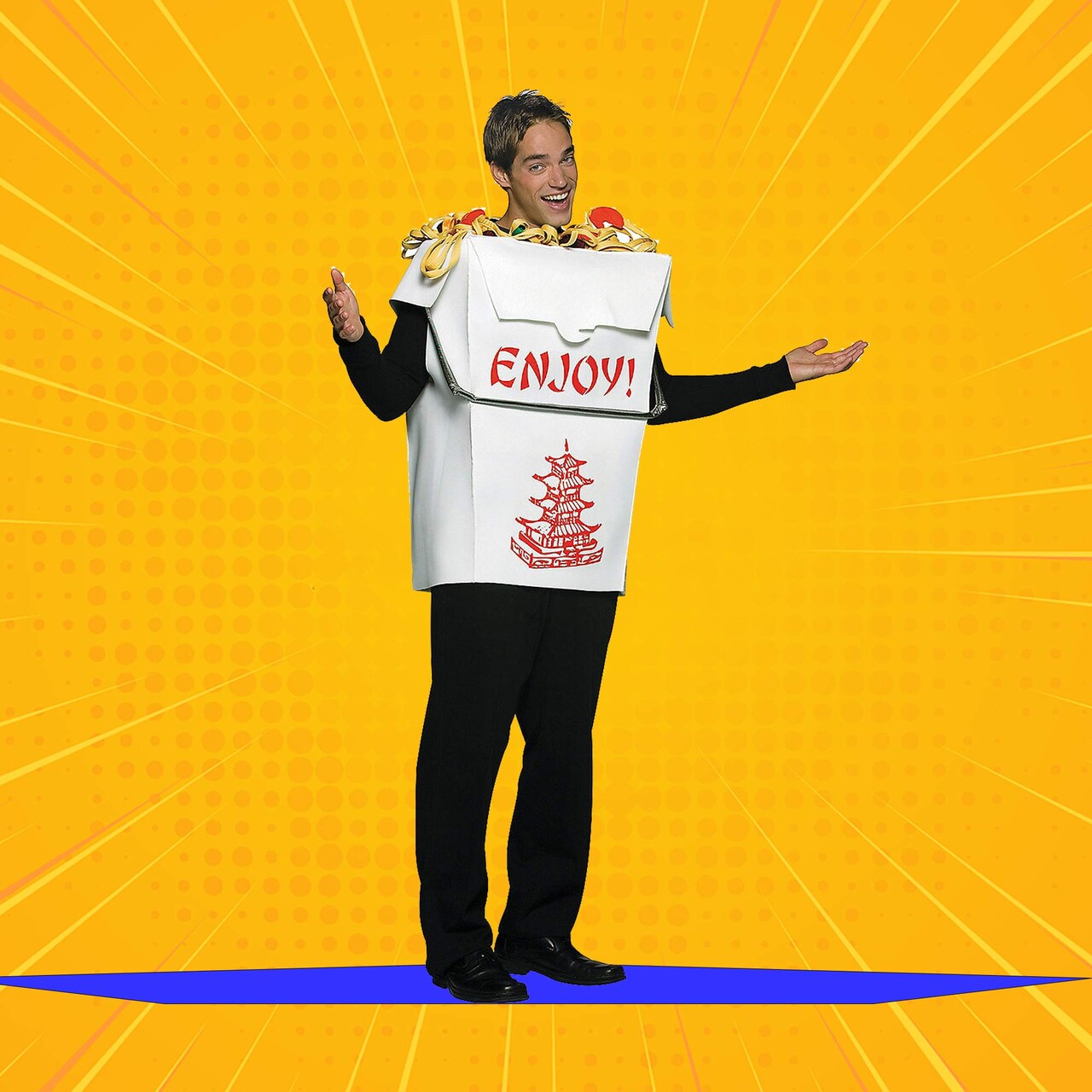 Chinese Take Out Costume Funny Food Tunic Adult Polyfoam Outfit